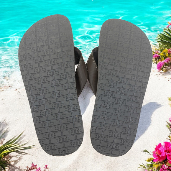 Sanuk Beer Cozy Flip Flops Thongs Brown Yoga Mat Men's Sz 8 EU 41 Beach Pool - Picture 6 of 6